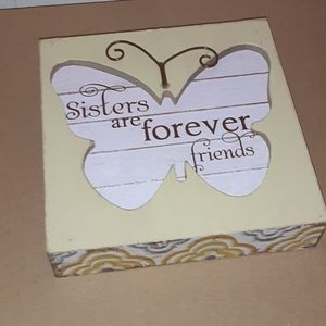 Sister 4.5" Butterfly Plaque